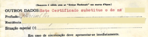 Exemplo de certificado de dispensa militar